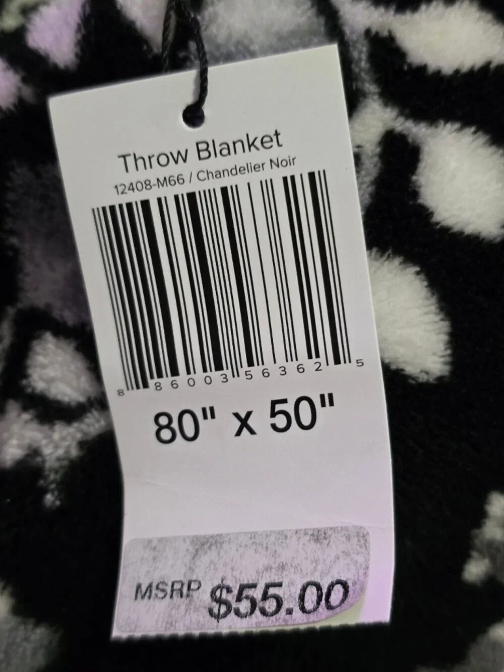 NWT Vera Bradley Chandelier Noir Floral Throw Blanket 80
